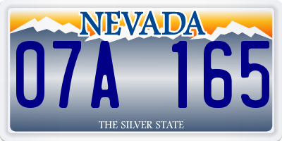 NV license plate 07A165