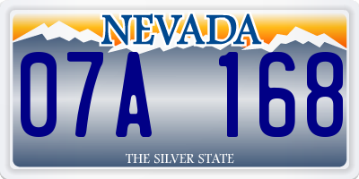 NV license plate 07A168