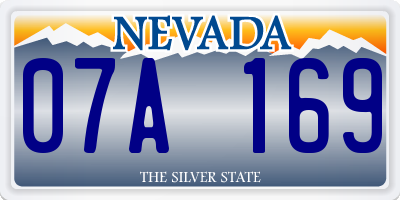 NV license plate 07A169