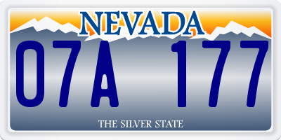 NV license plate 07A177