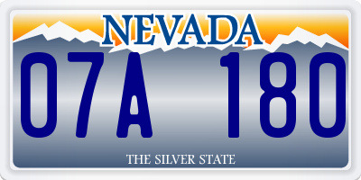 NV license plate 07A180