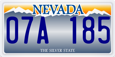 NV license plate 07A185