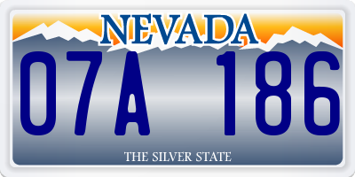 NV license plate 07A186