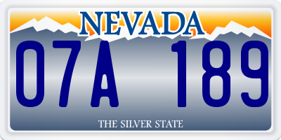 NV license plate 07A189