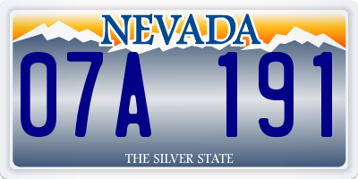 NV license plate 07A191