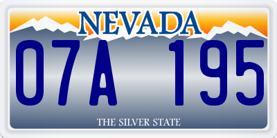 NV license plate 07A195