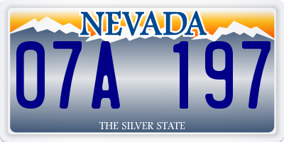 NV license plate 07A197