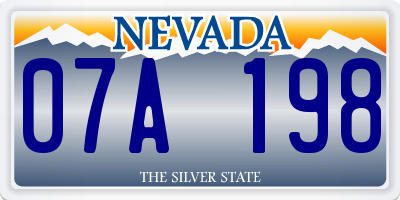 NV license plate 07A198