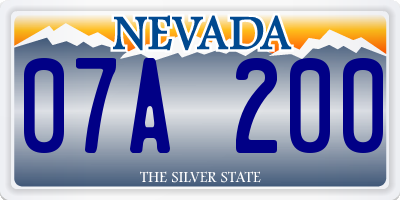 NV license plate 07A200