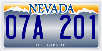 NV license plate 07A201