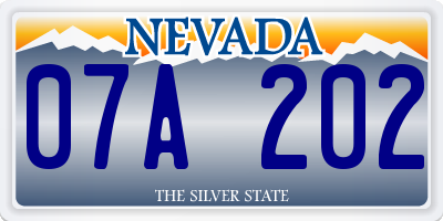 NV license plate 07A202