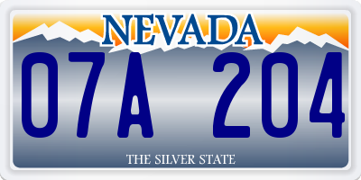 NV license plate 07A204