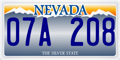 NV license plate 07A208