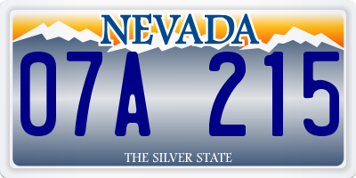 NV license plate 07A215