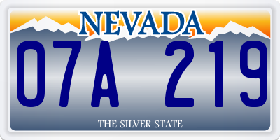 NV license plate 07A219