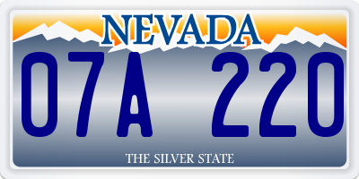 NV license plate 07A220