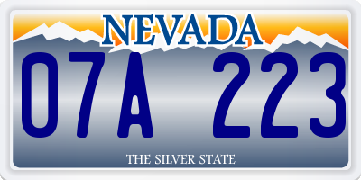 NV license plate 07A223