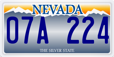 NV license plate 07A224