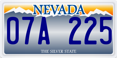 NV license plate 07A225