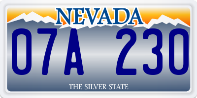 NV license plate 07A230