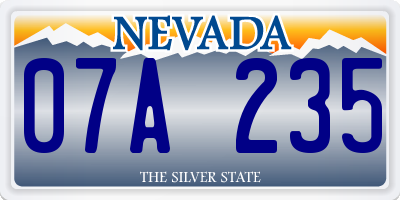 NV license plate 07A235