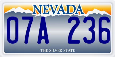 NV license plate 07A236