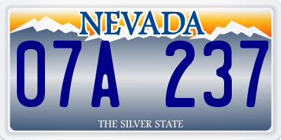 NV license plate 07A237