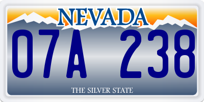 NV license plate 07A238