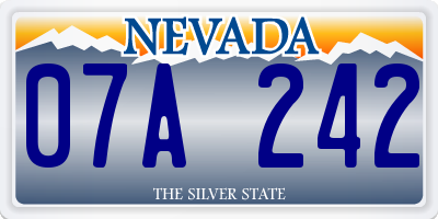 NV license plate 07A242