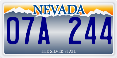 NV license plate 07A244