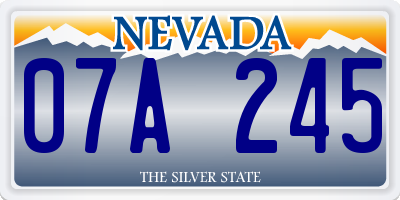 NV license plate 07A245