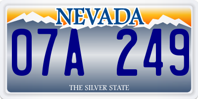 NV license plate 07A249