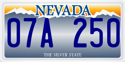 NV license plate 07A250