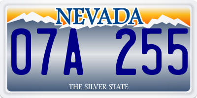 NV license plate 07A255