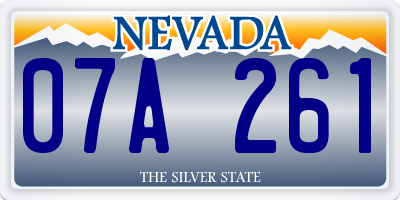 NV license plate 07A261