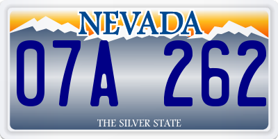 NV license plate 07A262