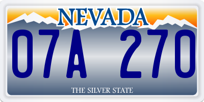 NV license plate 07A270