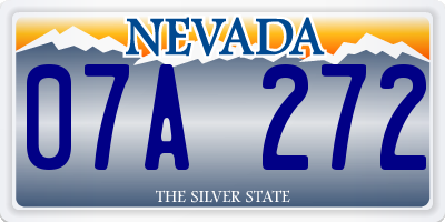 NV license plate 07A272