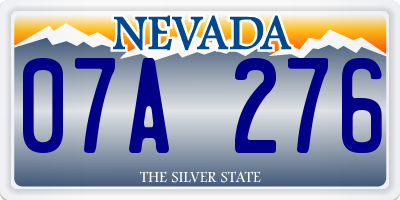 NV license plate 07A276