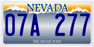 NV license plate 07A277