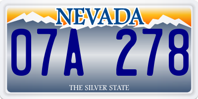 NV license plate 07A278