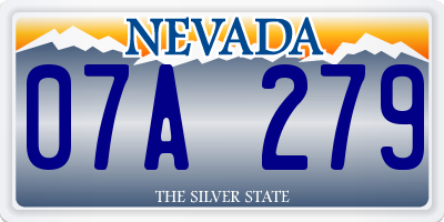 NV license plate 07A279