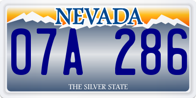 NV license plate 07A286