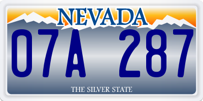 NV license plate 07A287