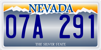 NV license plate 07A291