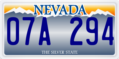 NV license plate 07A294