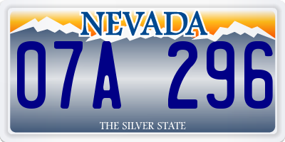 NV license plate 07A296