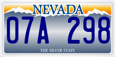 NV license plate 07A298