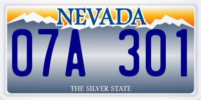 NV license plate 07A301