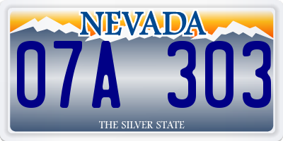 NV license plate 07A303